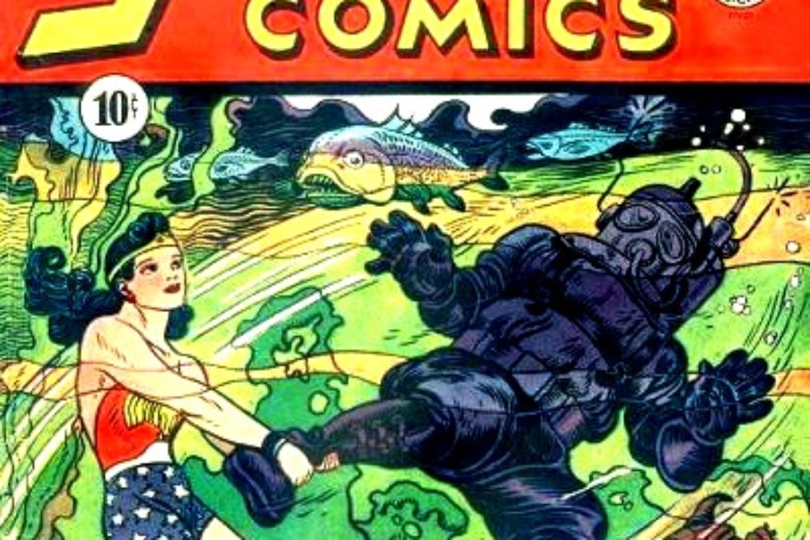 Wonder Woman Stars in Sensation Comics:  So long Sea Swingin’ Saboteur!