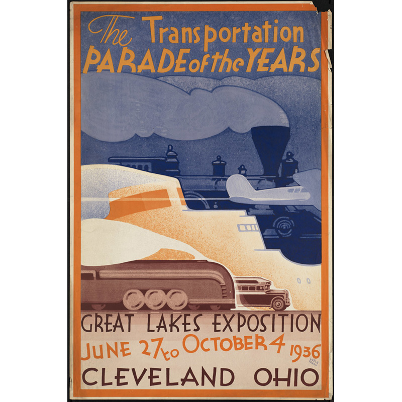 Great Lakes train travel poster