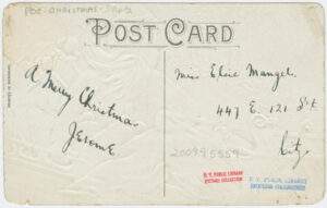Christmas card, date unknown (back)