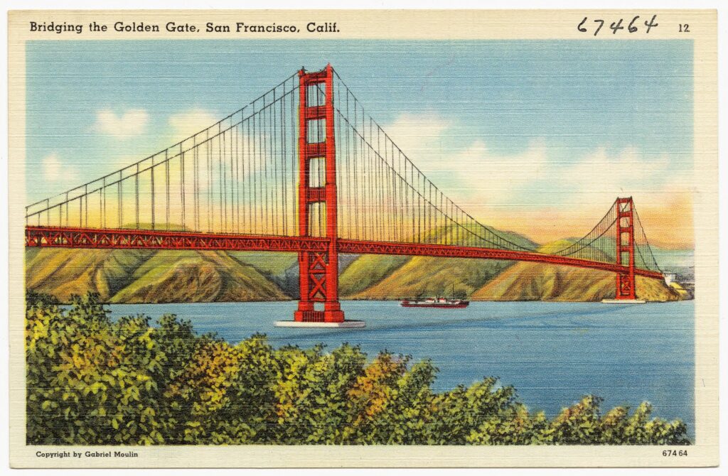 Postcard, Golden Gate Bridge, c. 1930s