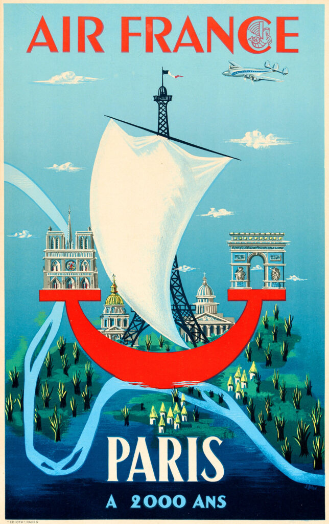 Air France: Paris, 2000 Years, Poster, 1952