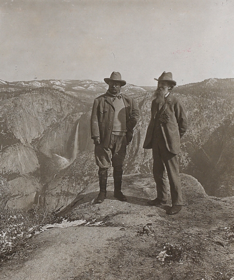Roosevelt and Muir, Yellowstone, 1903