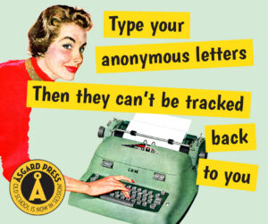 Image of 1950s woman typing on typewriter