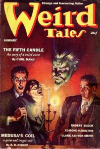 Cover of Weird Tales, January 1936, art by Virgil Finlay