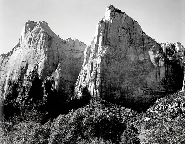 Photo of Zion National Park taken by Ansel Adams for the US National Park Service, 1941-42.