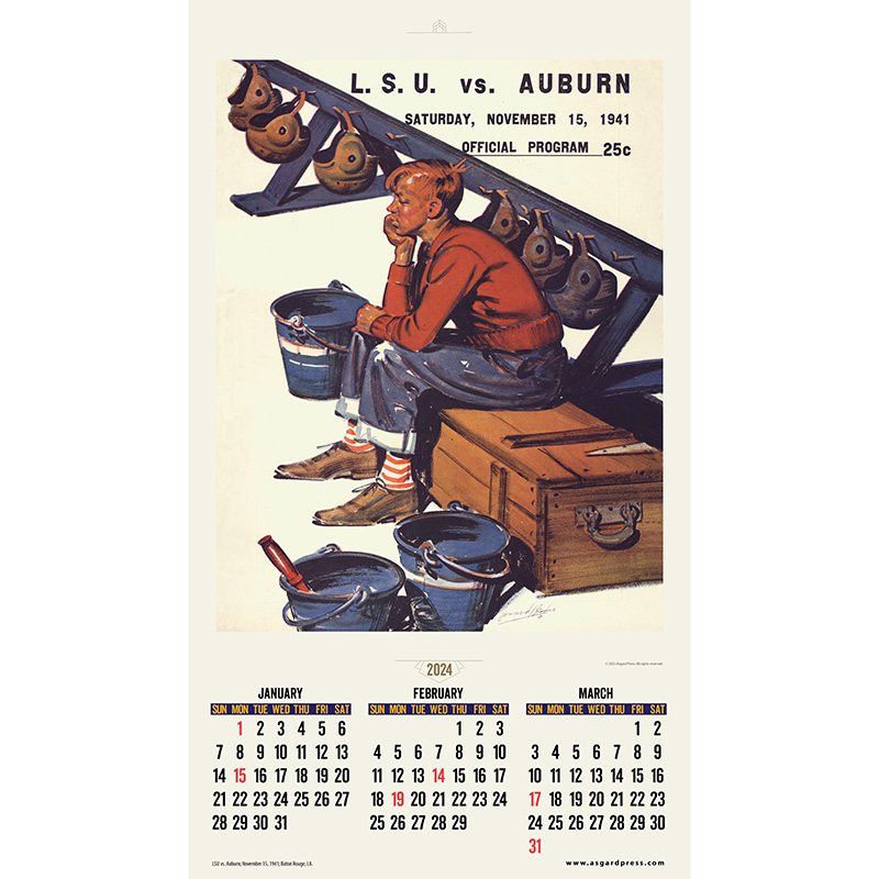 Asgard Press 2024 Vintage LSU Deluxe Poster Calendar