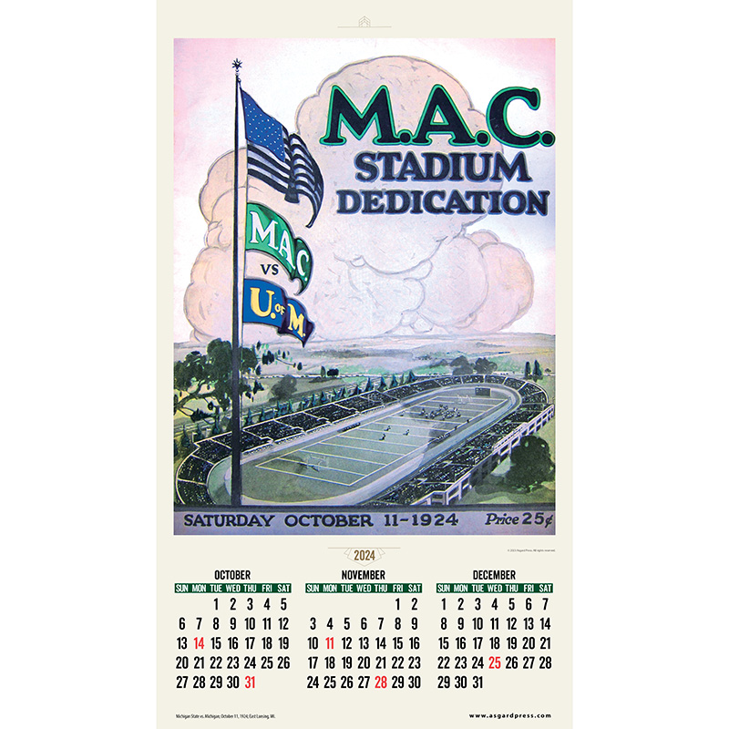 Asgard Press 2024 Vintage Michigan State Deluxe Poster Calendar
