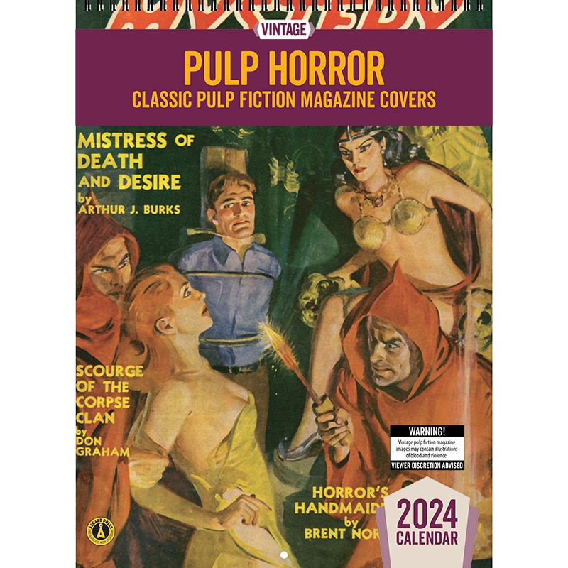Cover for the Asgard Press 2024 Vintage Pulp Horror Calendar