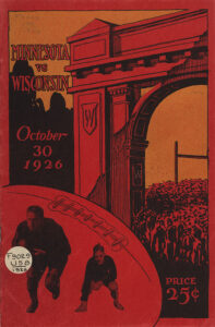 Minnesota vs. Wisconsin, October 30, 1926 college football program cover