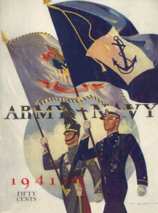 Army vs. Navy, November 29, 1941 college football program cover, art by Lon Keller