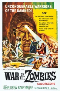 Vintage movie poster for War of the Zombies, 1965