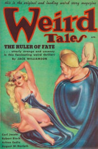 Cover for Weird Tales, April 1936, illustrated by Margaret Brundage.
