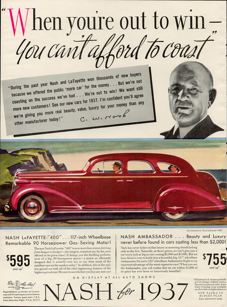 Nash car ad, 1936.