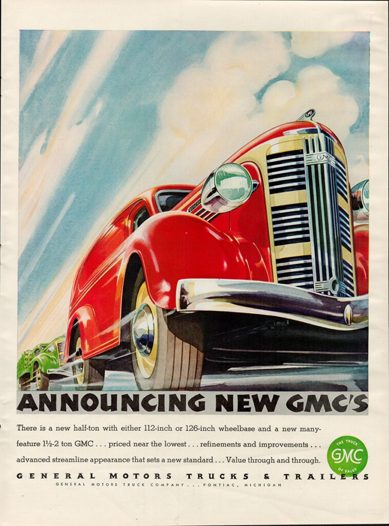 GMC car ad, 1936.