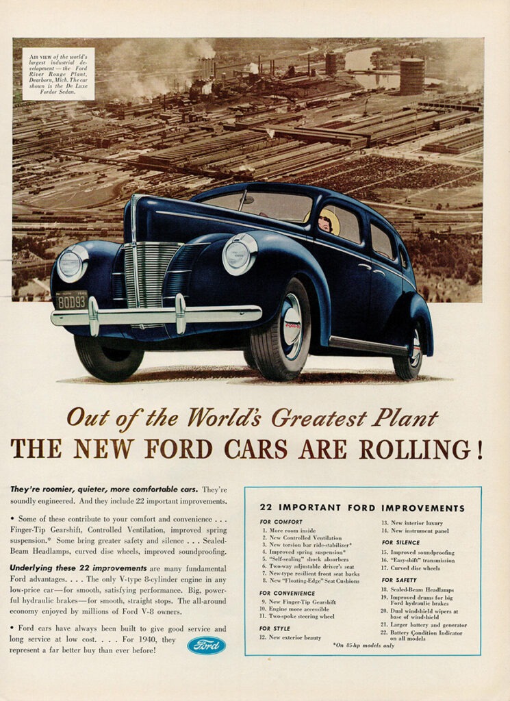 Ford car ad, 1939.