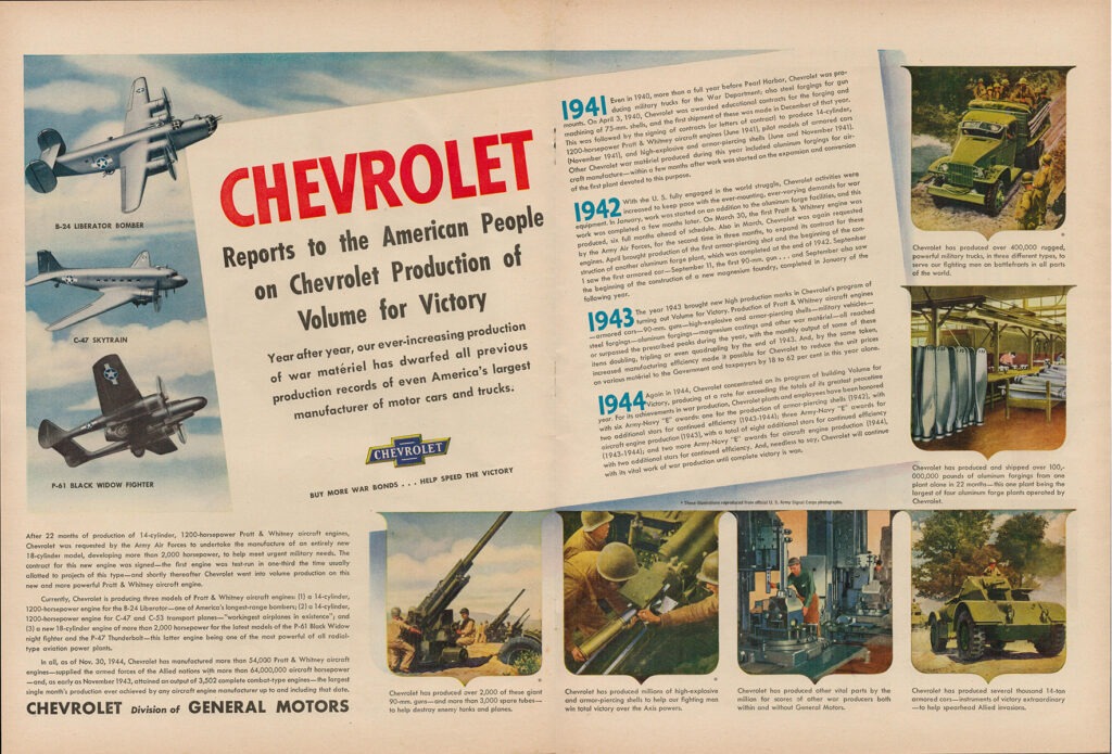 Chevrolet ad, 1945.