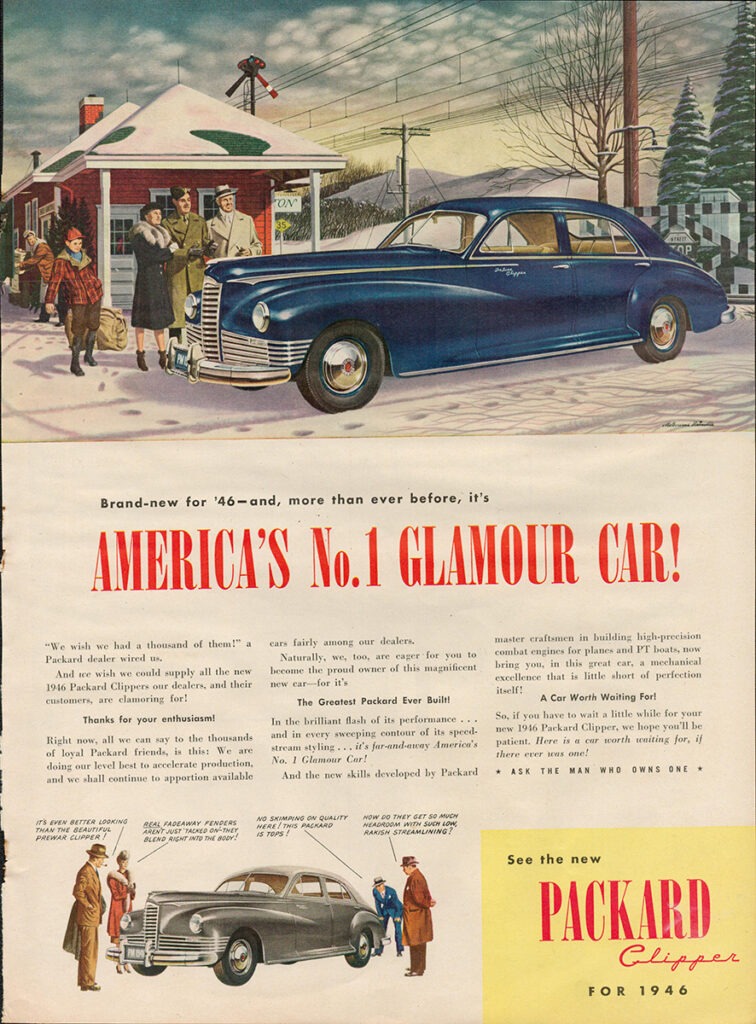 Packard car ad, 1945.