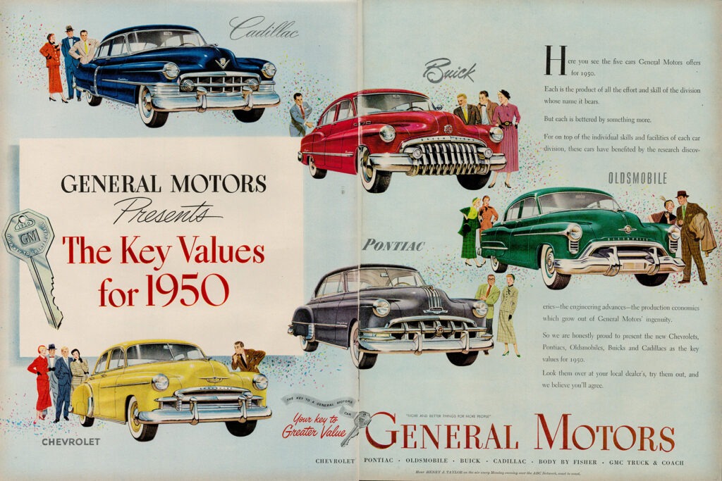 General Motors car ad, 1950.