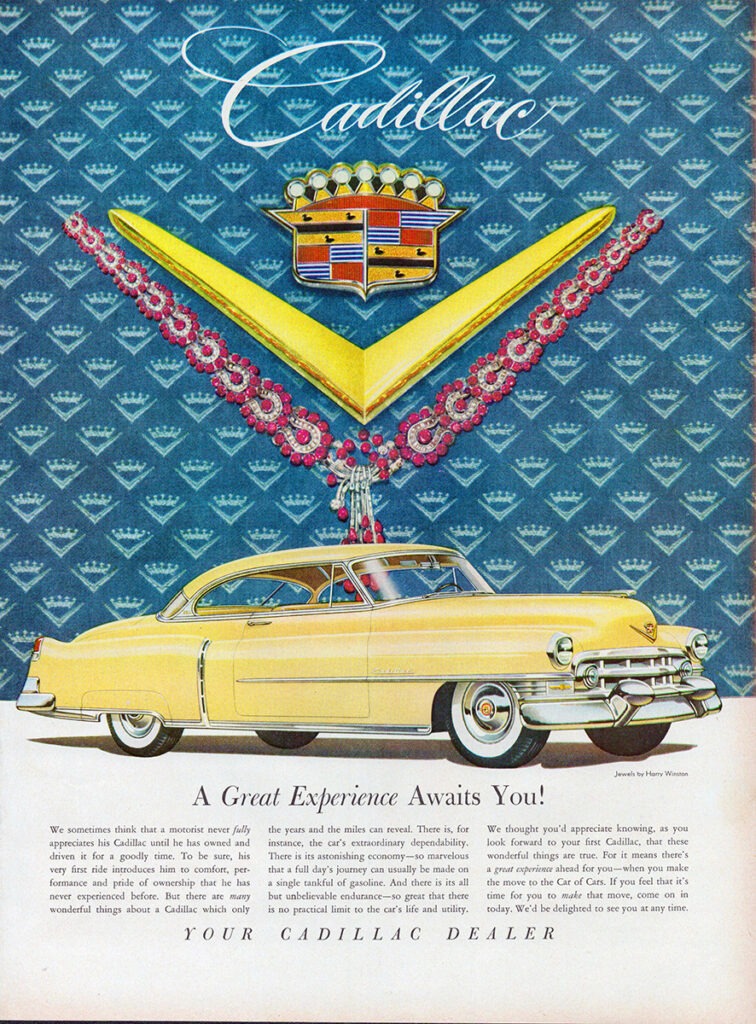 Cadillac car ad, 1952.