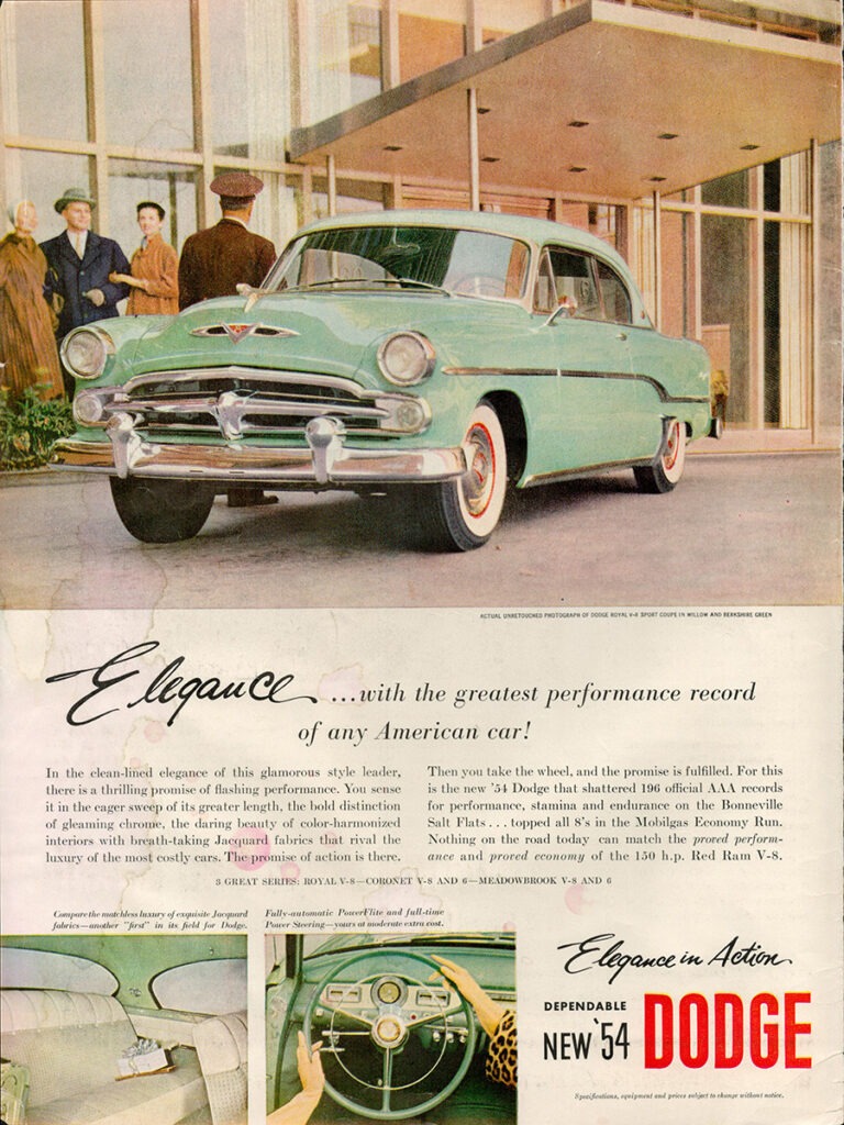 Dodge car ad, 1954.