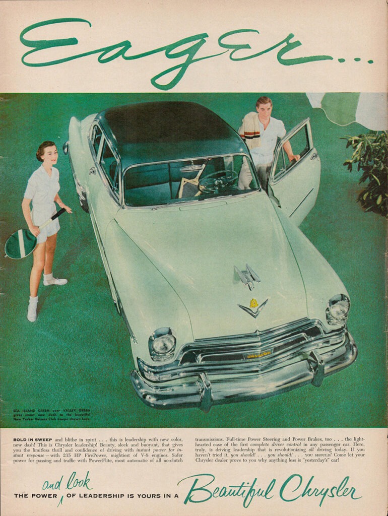 Chrysler car ad, 1954.