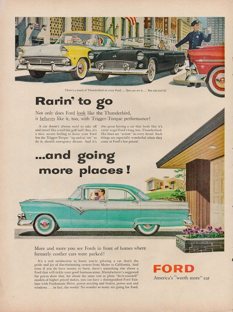 Ford car ad, 1955.