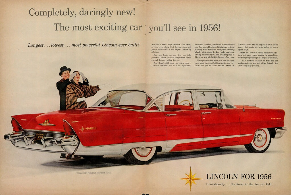 Lincoln car ad, 1955.
