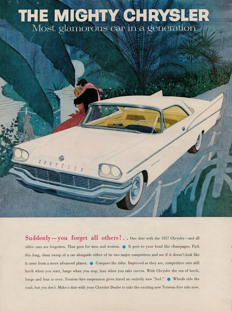 Chrysler car ad, 1957.