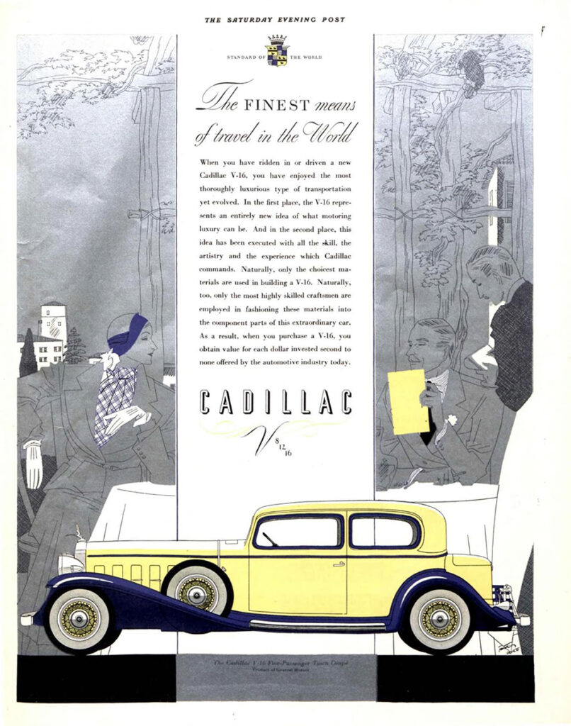 Cadillac car ad, 1932