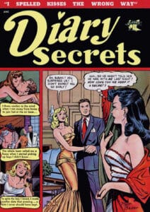 Romance comics cover of Diary Secrets, February 1952