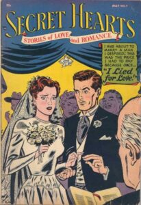 Romance comics cover for Secret Hearts No. 9, April/May 1952