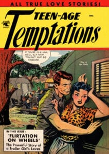 Romance comics cover of Teen-Age Temptation number 4, October 1953