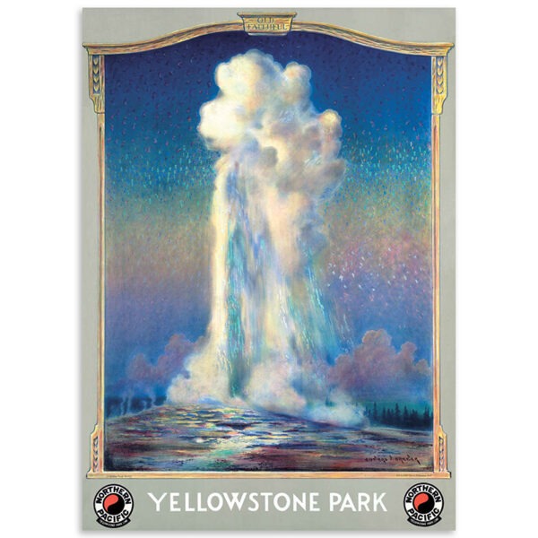 Image of Yellowstone National Park Old Faithful reproduction vintage poster
