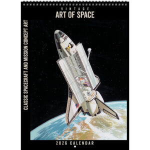 Front cover of the Asgard Press 2026 Vintage Art of Space Calendar