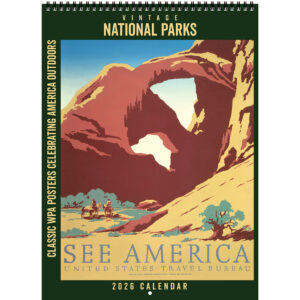 Front cover of the Asgard Press 2026 Vintage National Parks Calendar