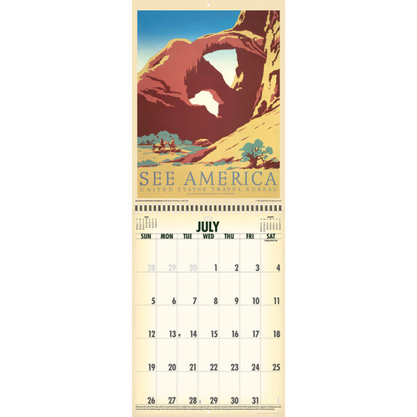 Sample spread from the Asgard Press 2026 Vintage National Parks Calendar