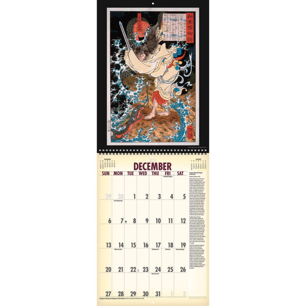 Sample spread from the Asgard Press 2026 Vintage Spirits, Demons & Warriors Calendar