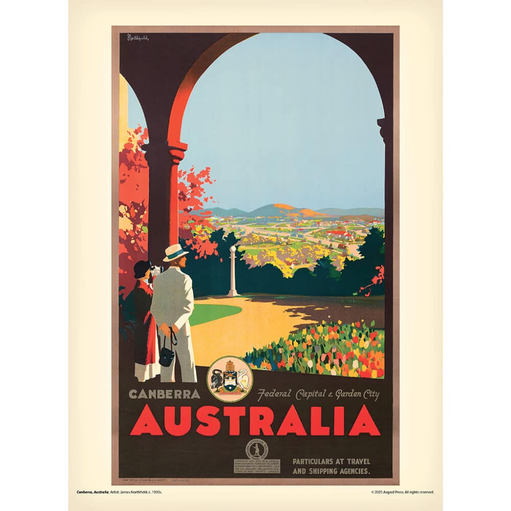 Sample image from the Asgard Press 2026 Vintage Travel Posters Calendar