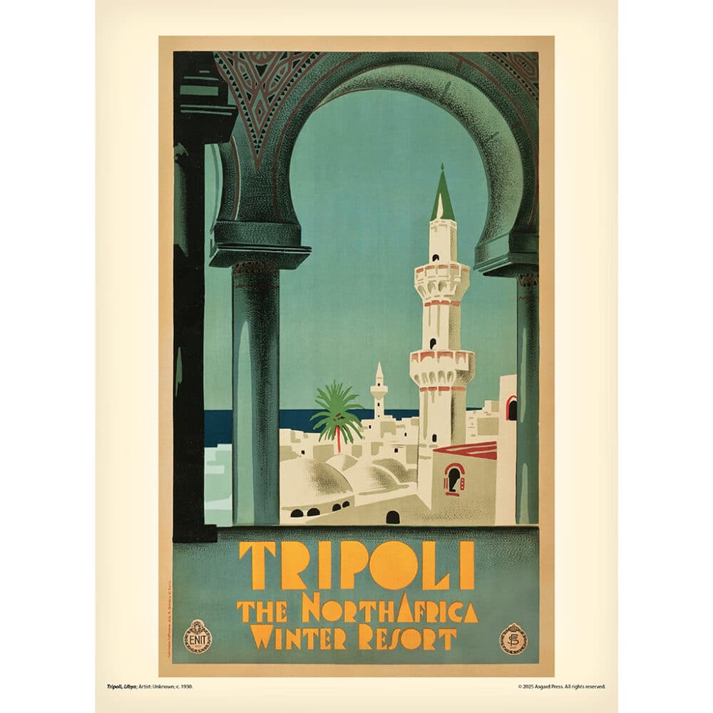 Sample image from the Asgard Press 2026 Vintage Travel Posters Calendar