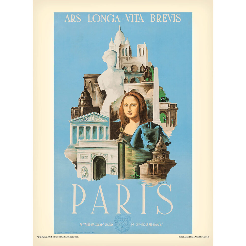 Sample image from the Asgard Press 2026 Vintage Travel Posters Calendar