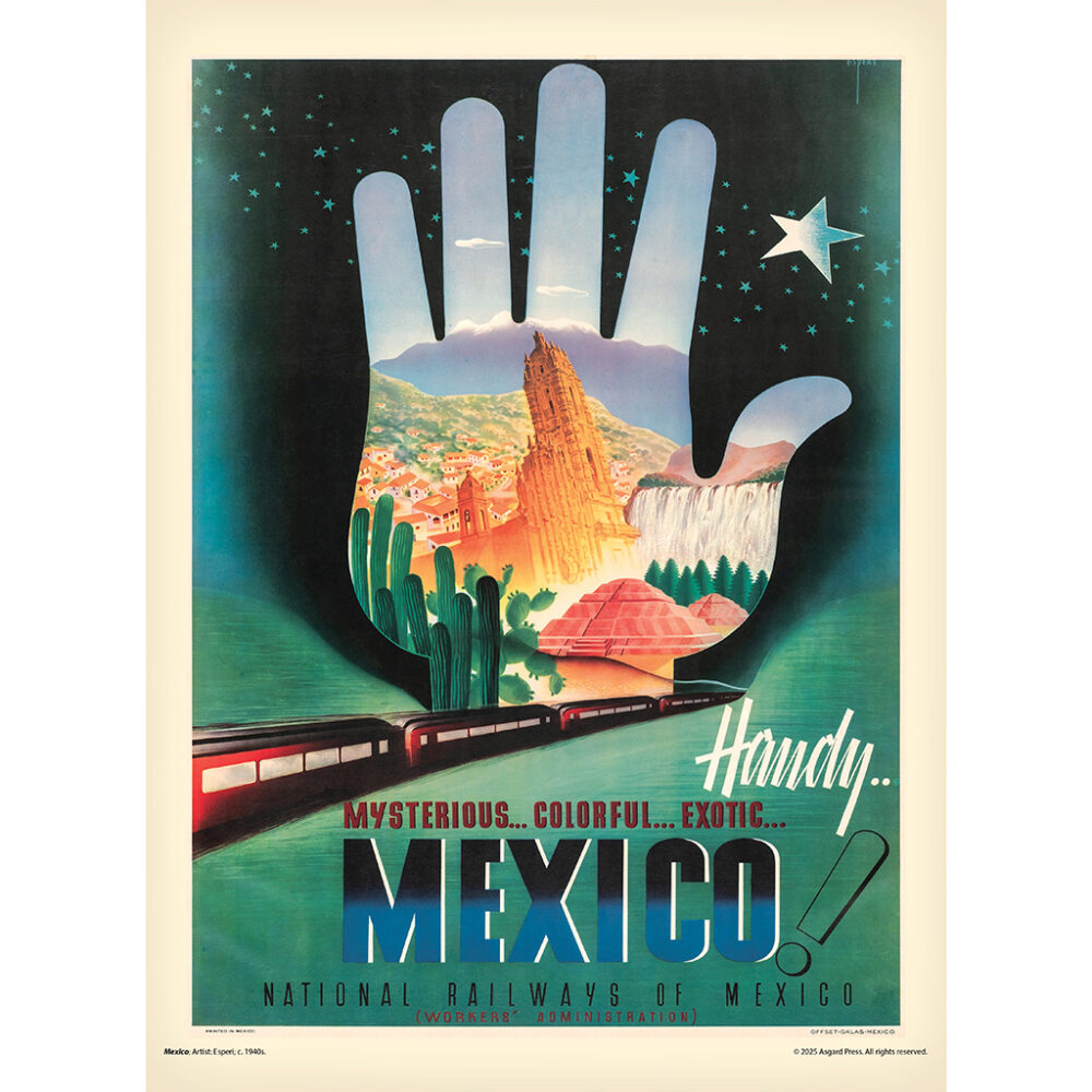 Sample image from the Asgard Press 2026 Vintage Travel Posters Calendar