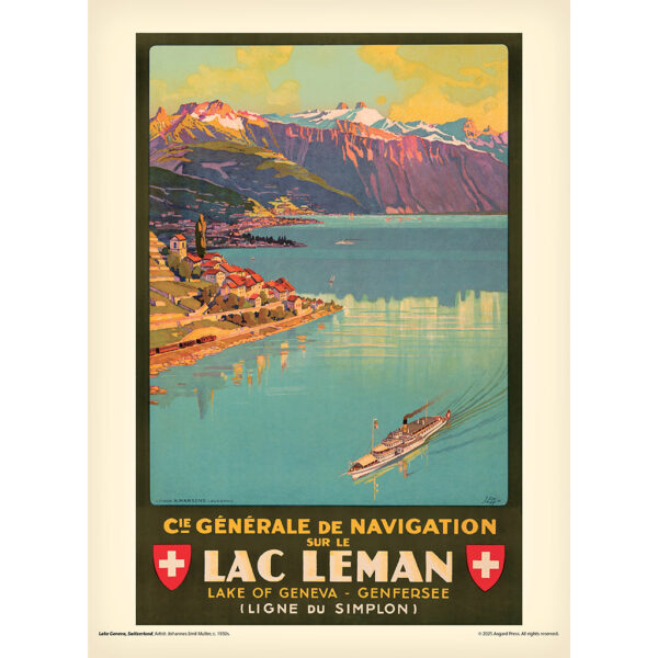 Sample image from the Asgard Press 2026 Vintage Travel Posters Calendar