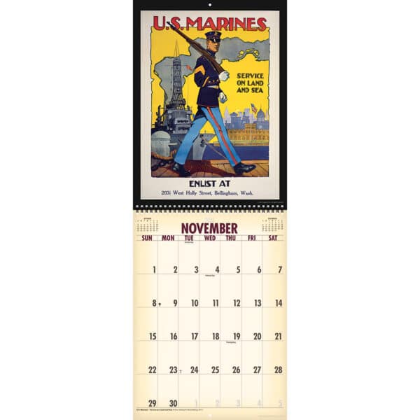 Sample spread from the Asgard Press 2026 Vintage War Posters Calendar