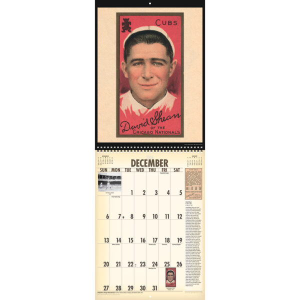Sample spread from the Asgard Press 2026 Vintage Baseball Cards Calendar