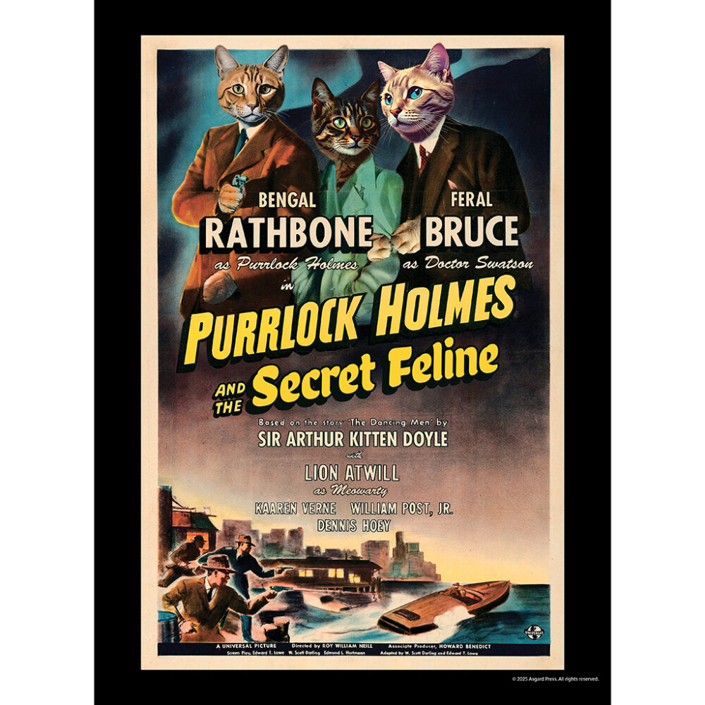 Sample image from the Asgard Press 2026 Retro Film Cats Calendar