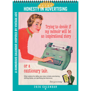 Front cover of the Asgard Press 2026 Retro Honesty in Advertising Calendar