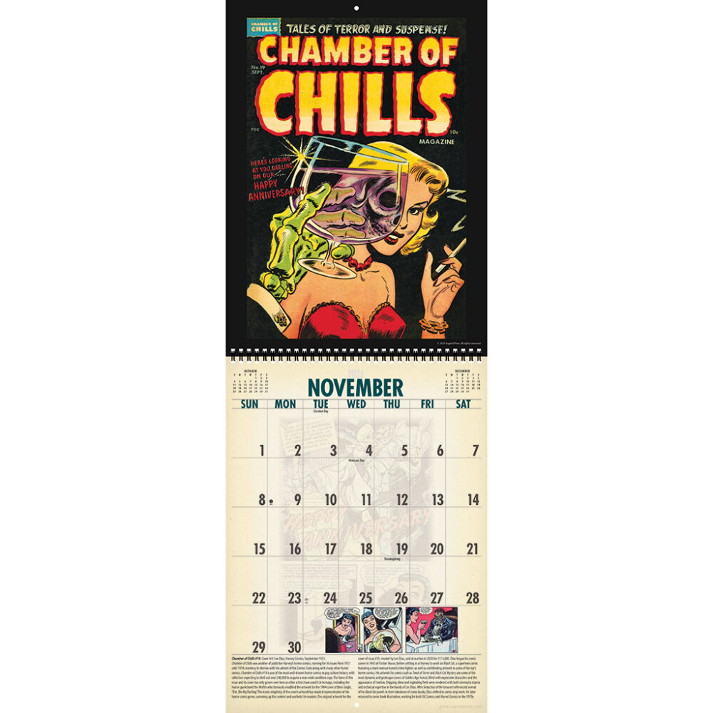 Sample spread from the Asgard Press 2026 Vintage Horror Comics Calendar