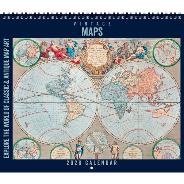 Front cover of the Asgard Press 2026 Vintage Maps Calendar