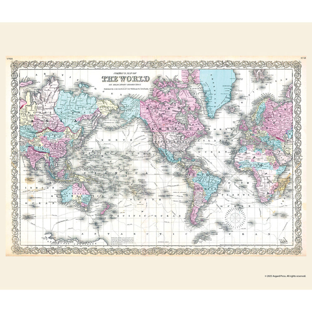 Sample image from the Asgard Press 2026 Vintage Maps Calendar