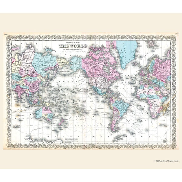Sample image from the Asgard Press 2026 Vintage Maps Calendar